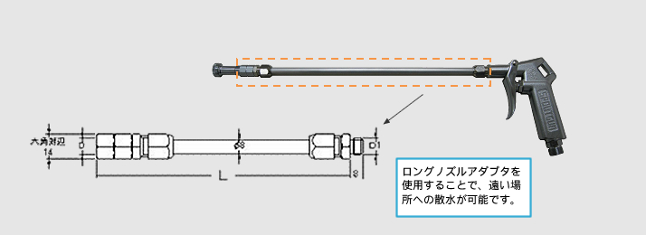 延長ノズルアダプタ スパウトガンSP100・200用